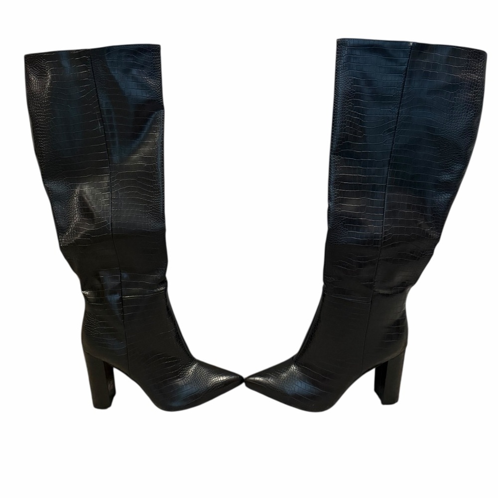 Billini Milla Croc Embossed Knee-High Boots Like New Size 10 - Picture 6 of 10